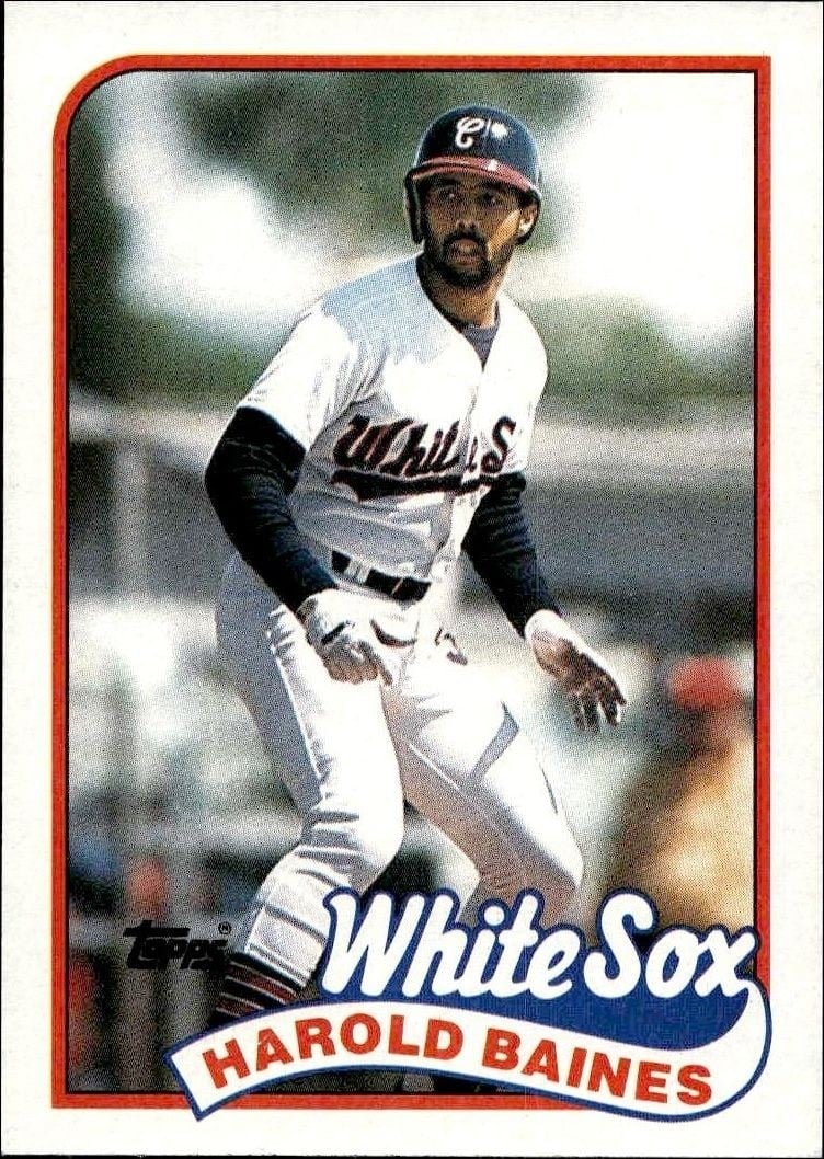 Harold Baines 1989 Topps #585 Baseball Trading Card - Front 1989 Topps Harold Baines #585 baseball trading card front