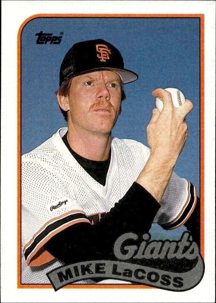 Mike LaCoss 1989 Topps #417 Baseball Trading Card - Front 1989 Topps Mike LaCoss #417 baseball trading card front