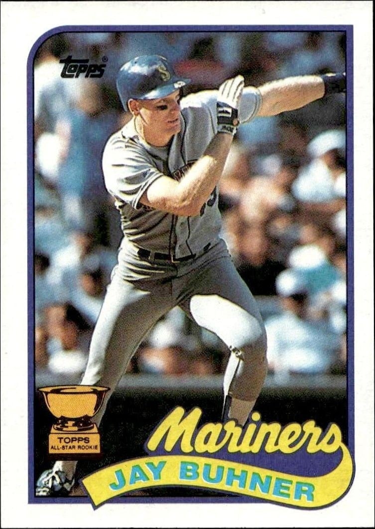 Jay Buhner 1989 Topps #223 Baseball Trading Card - Front 1989 Topps Jay Buhner #223 baseball trading card front