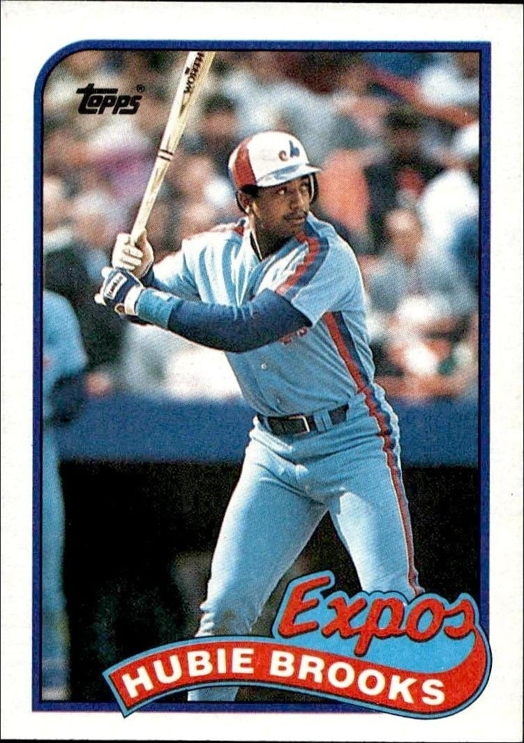 Hubie Brooks 1989 Topps #485 Baseball Trading Card - Front 1989 Topps Hubie Brooks #485 baseball trading card front