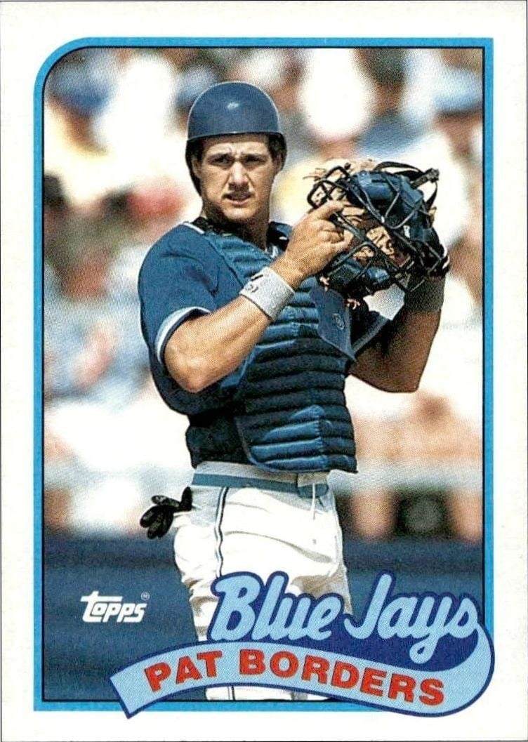 Pat Borders 1989 Topps #693 Baseball Trading Card - Front 1989 Topps Pat Borders #693 baseball trading card front