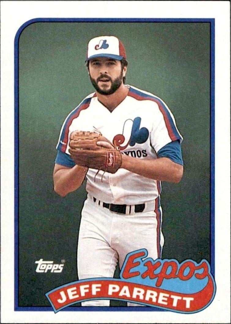 Jeff Parrett 1989 Topps #176 Baseball Trading Card - Front 1989 Topps Jeff Parrett #176 baseball trading card front