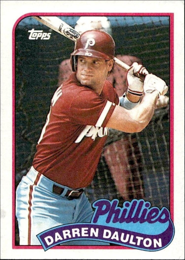 Darren Daulton 1989 Topps #187 Baseball Trading Card - Front 1989 Topps Darren Daulton #187 baseball trading card front