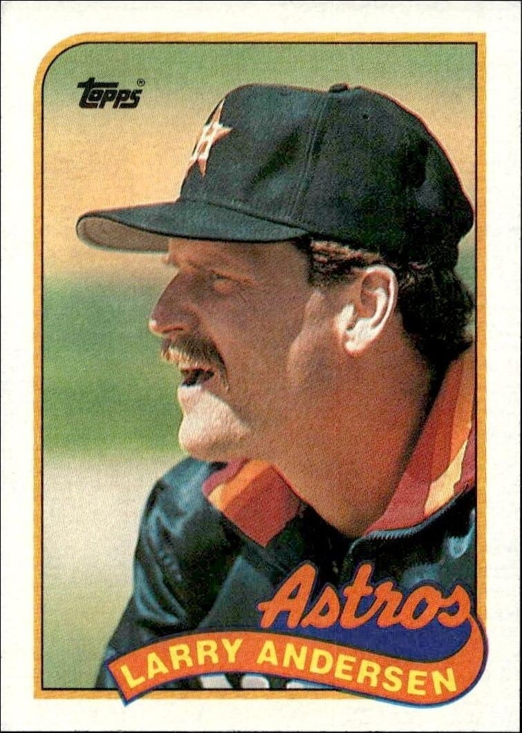 Larry Andersen 1989 Topps #24 Baseball Trading Card - Front 1989 Topps Larry Andersen #24 baseball trading card front