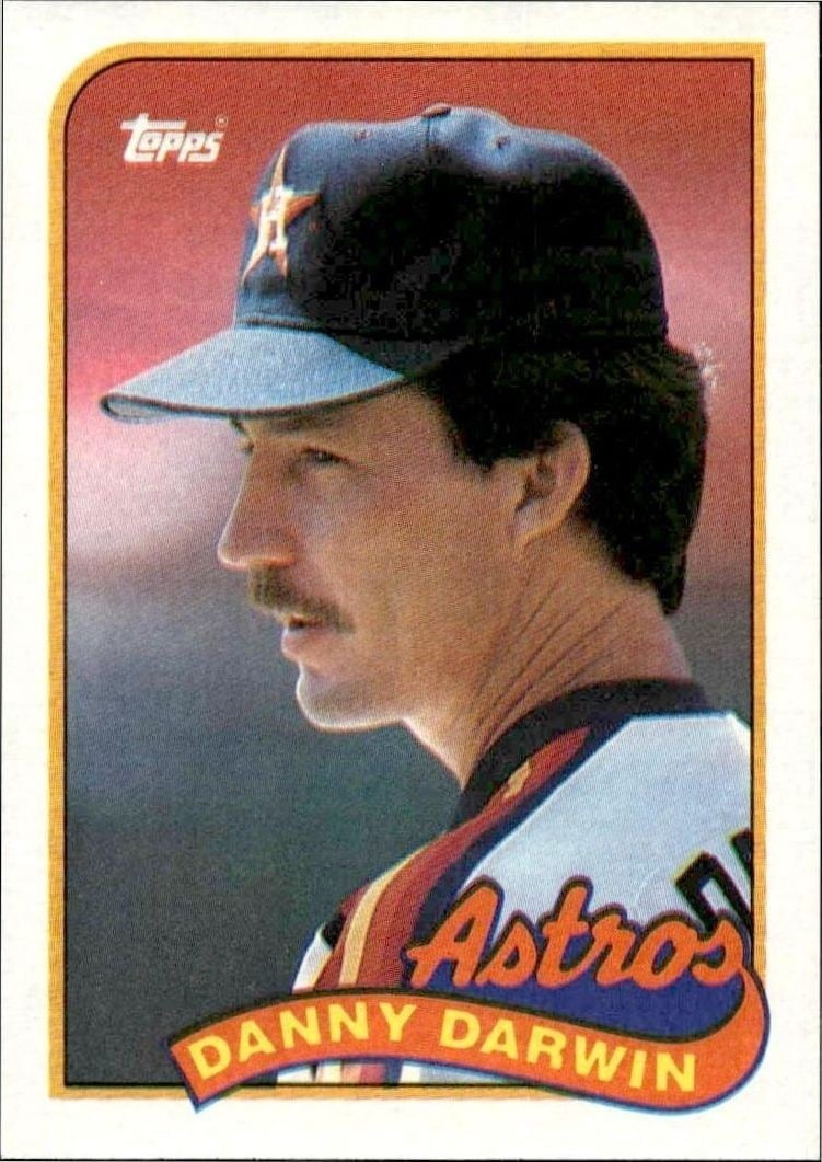 Danny Darwin 1989 Topps #719 Baseball Trading Card - Front 1989 Topps Danny Darwin #719 baseball trading card front