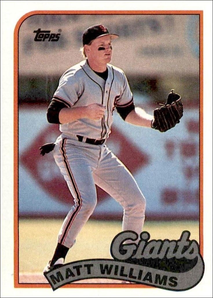 Matt Williams 1989 Topps #628 Baseball Trading Card - Front 1989 Topps Matt Williams #628 baseball trading card front