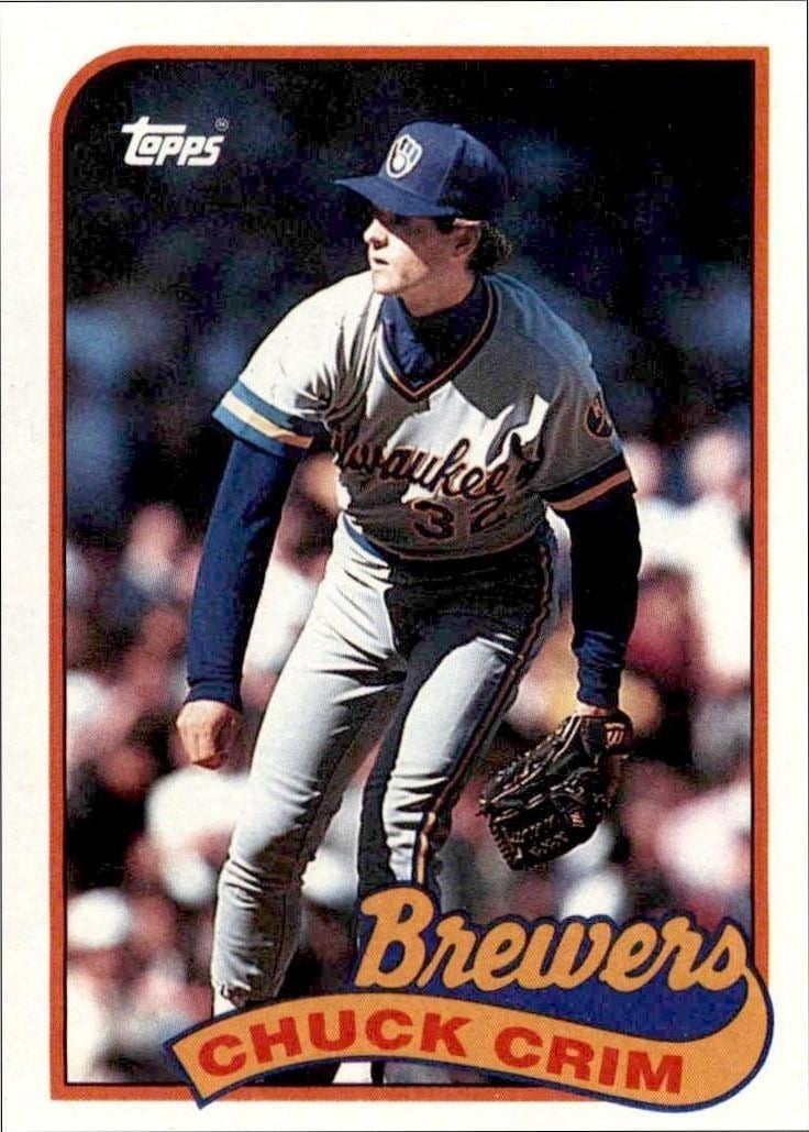 Chuck Crim 1989 Topps #466 Baseball Trading Card - Front 1989 Topps Chuck Crim #466 baseball trading card front