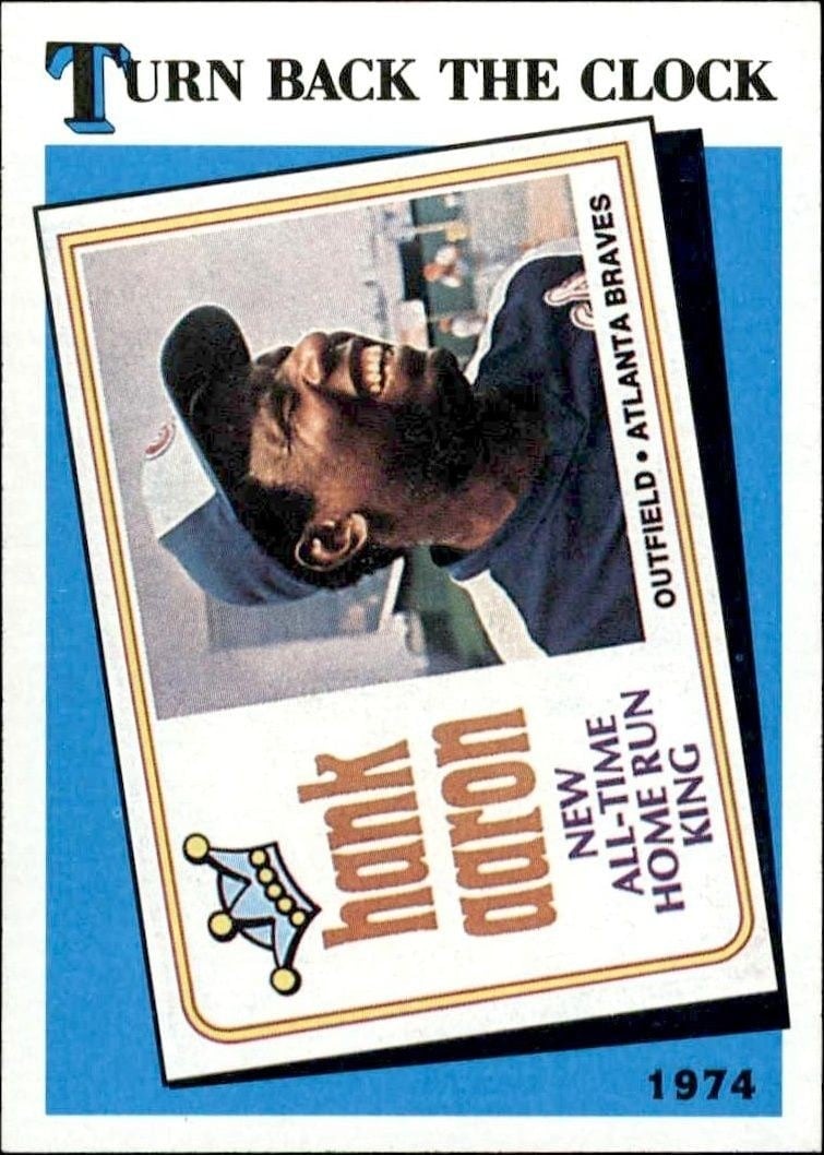 Hank Aaron 1989 Topps #663 Baseball Trading Card - Front 1989 Topps Hank Aaron #663 baseball trading card front