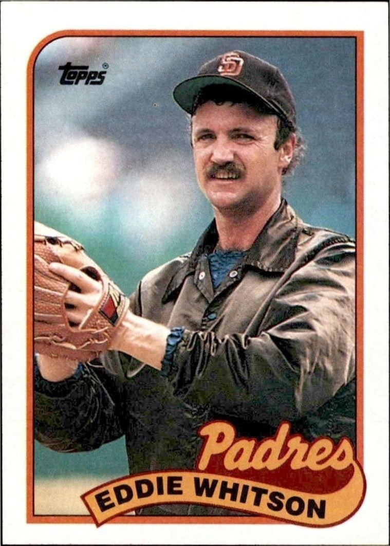 Eddie Whitson 1989 Topps #516 Baseball Trading Card - Front 1989 Topps Eddie Whitson #516 baseball trading card front