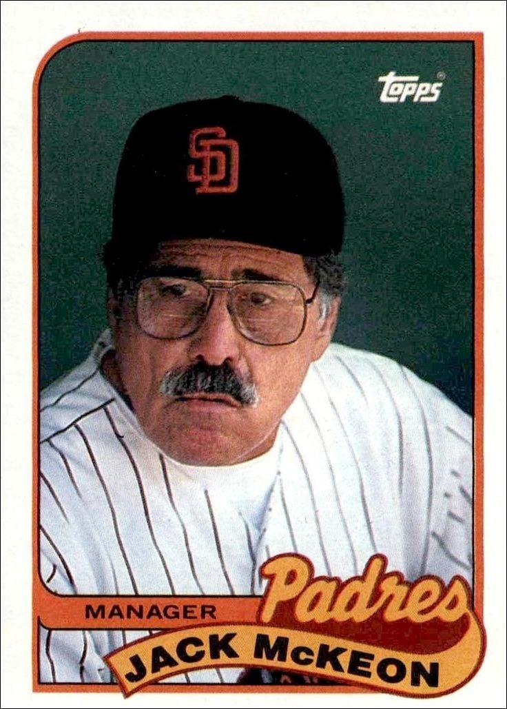 Jack McKeon 1989 Topps #624 Baseball Trading Card - Front 1989 Topps Jack McKeon #624 baseball trading card front
