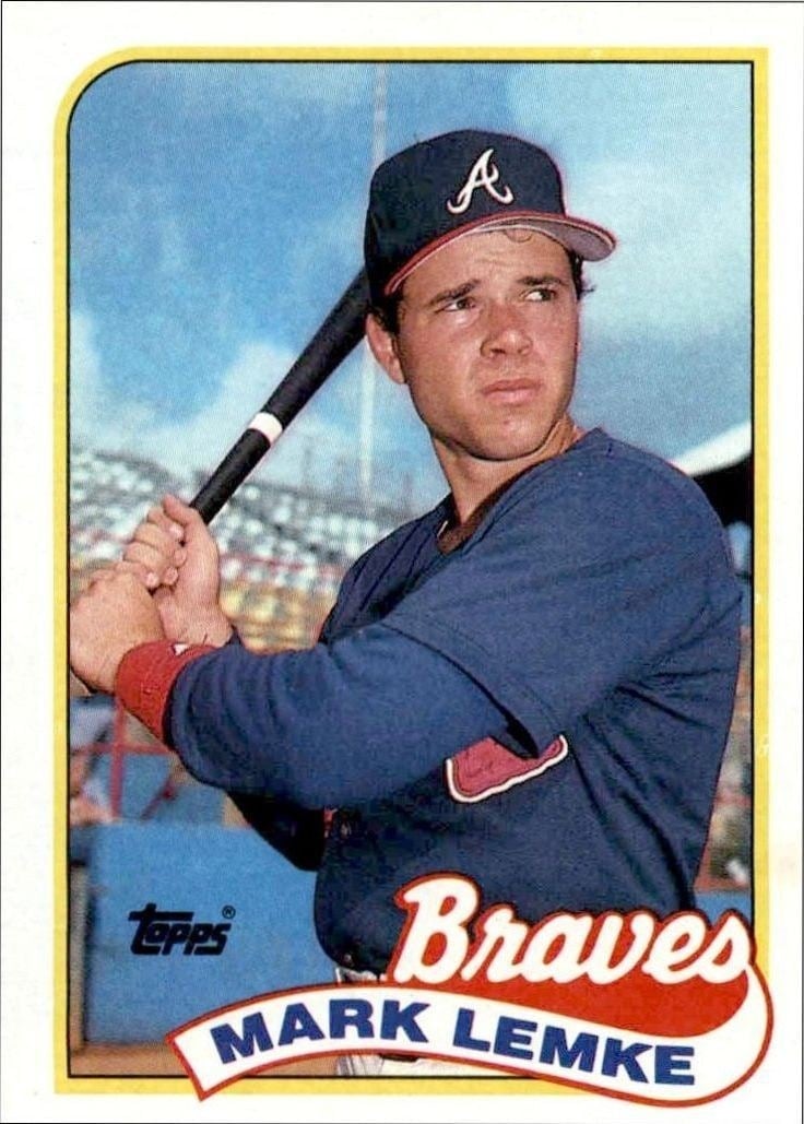 Mark Lemke 1989 Topps #327 Baseball Trading Card - Front 1989 Topps Mark Lemke #327 baseball trading card front