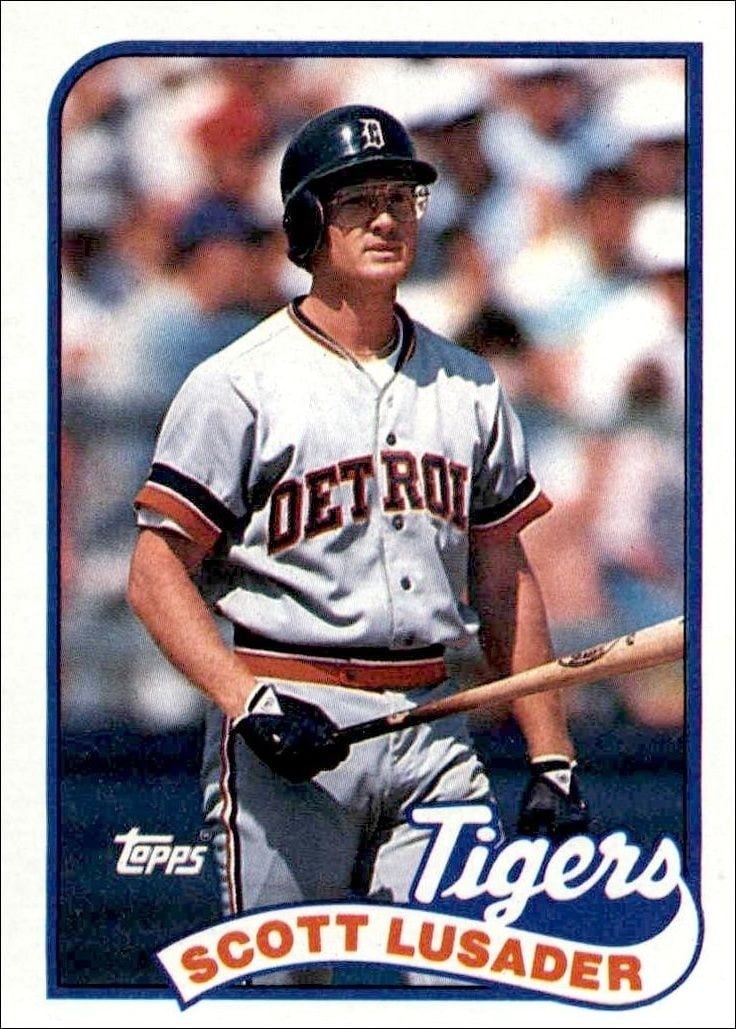 Scott Lusader 1989 Topps #487 Baseball Trading Card - Front 1989 Topps Scott Lusader #487 baseball trading card front