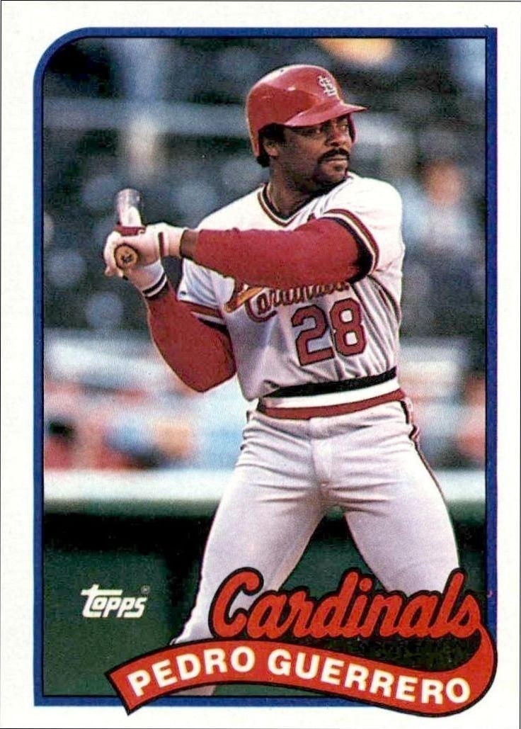 Pedro Guerrero 1989 Topps #780 Baseball Trading Card - Front 1989 Topps Pedro Guerrero #780 baseball trading card front