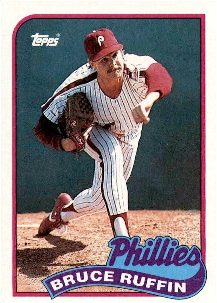 Bruce Ruffin 1989 Topps #518 Baseball Trading Card - Front 1989 Topps Bruce Ruffin #518 baseball trading card front