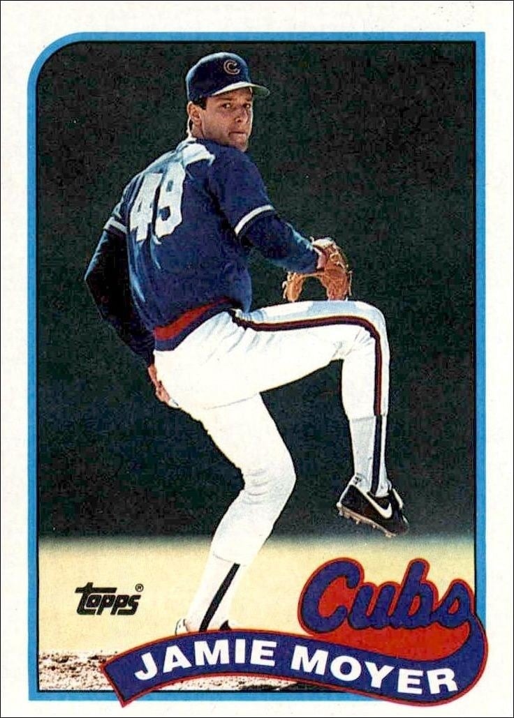 Jamie Moyer 1989 Topps #717 Baseball Trading Card - Front 1989 Topps Jamie Moyer #717 baseball trading card front