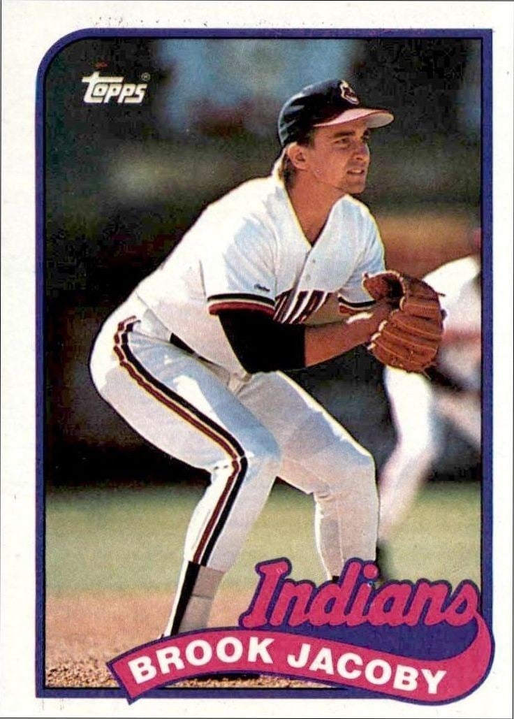 Brook Jacoby 1989 Topps #739 Baseball Trading Card - Front 1989 Topps Brook Jacoby #739 baseball trading card front