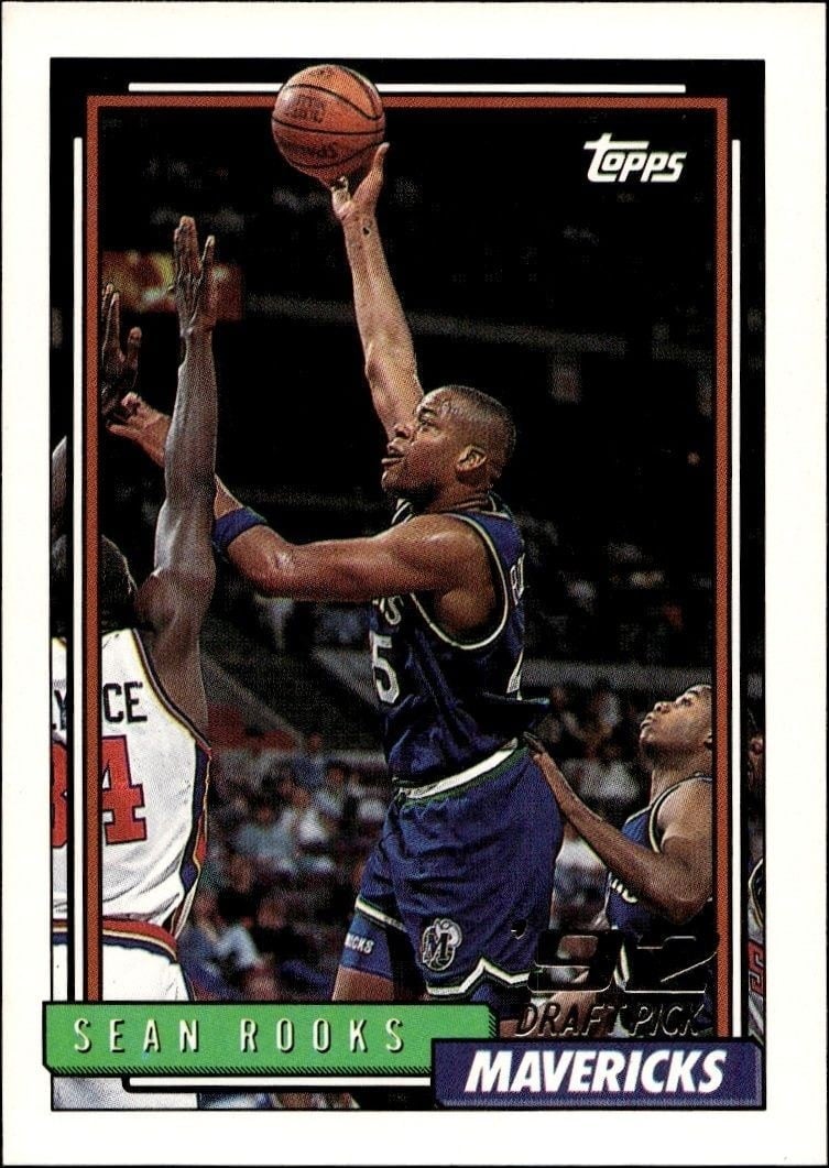 Sean Rooks 1992-93 Topps #292 Basketball Trading Card - Front 1992-93 Topps Sean Rooks #292 basketball trading card front