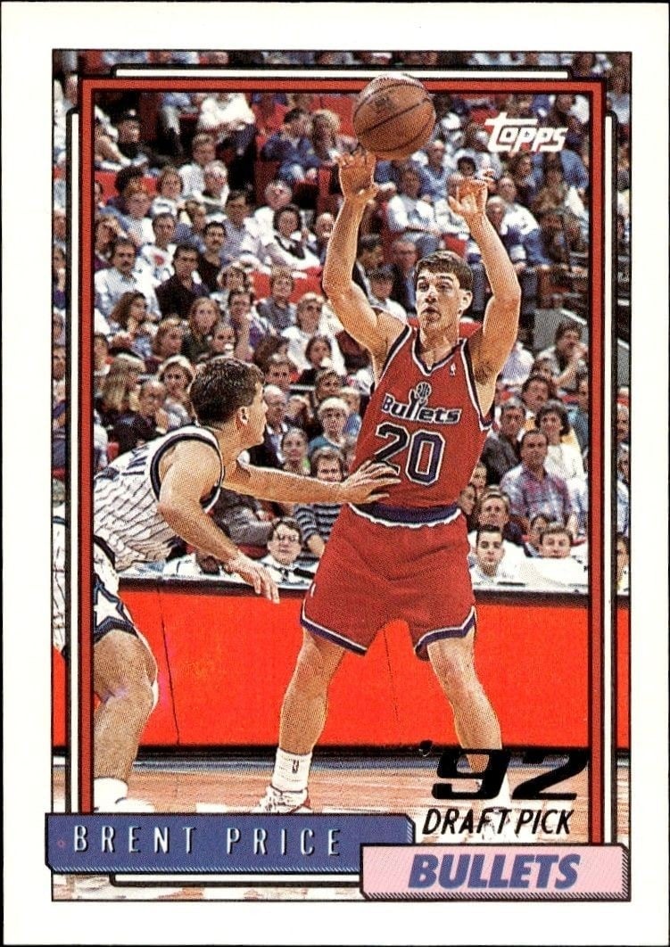 Brent Price 1992-93 Topps #340 Basketball Trading Card - Front 1992-93 Topps Brent Price #340 basketball trading card front