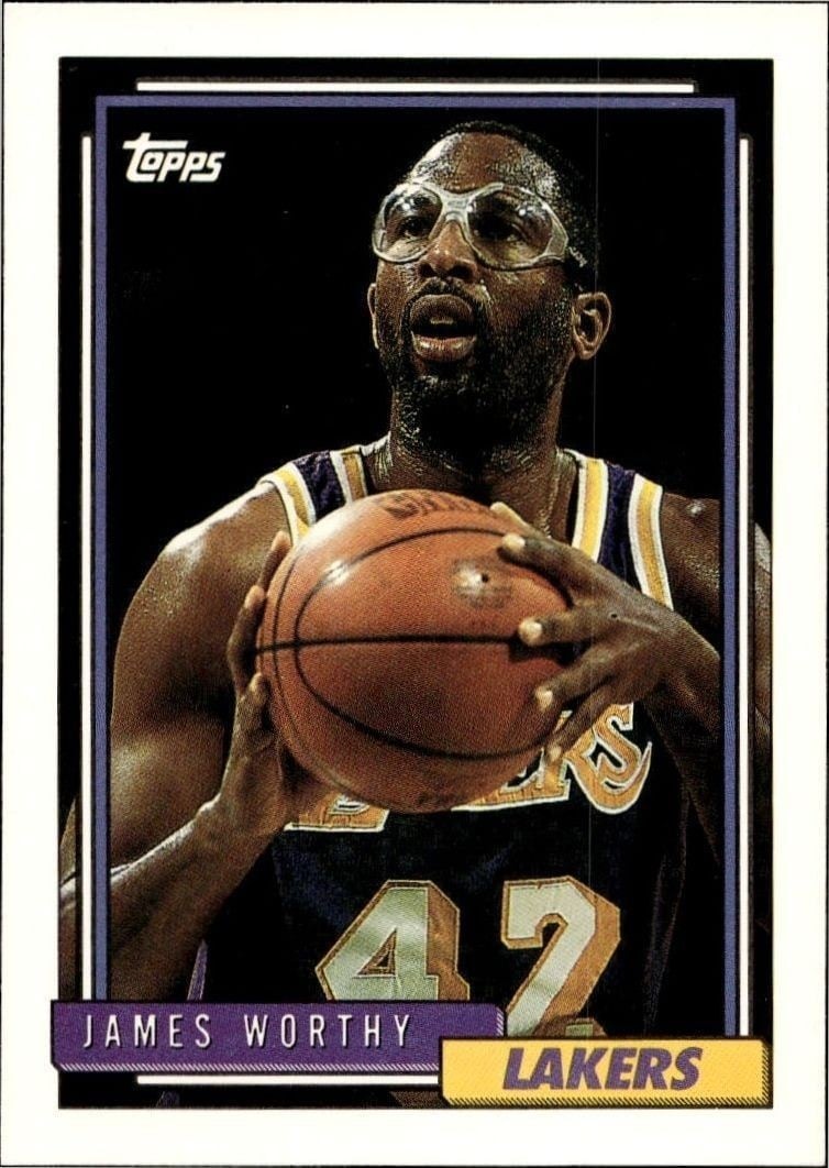 James Worthy 1992-93 Topps #255 Basketball Trading Card - Front 1992-93 Topps James Worthy #255 basketball trading card front