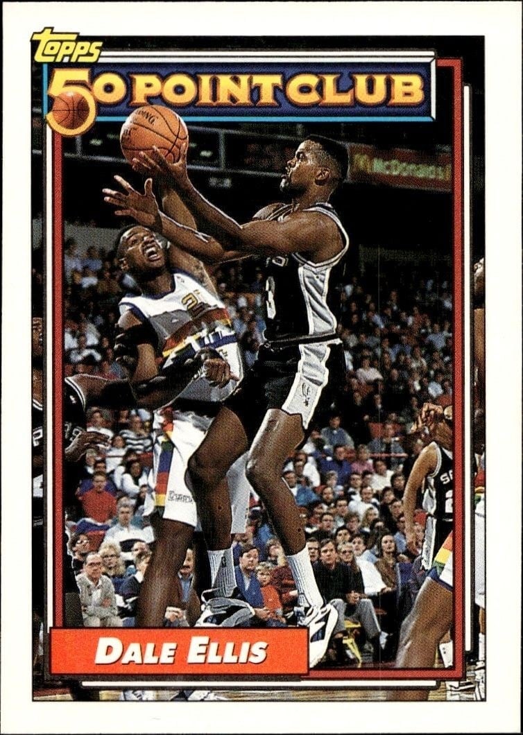 Dale Ellis 1992-93 Topps #204 Basketball Trading Card - Front 1992-93 Topps Dale Ellis #204 basketball trading card front