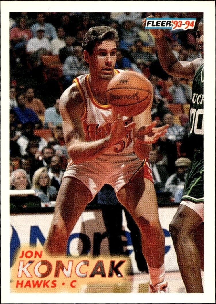 Jon Koncak 1993-94 Fleer #6 Basketball Trading Card - Front 1993-94 Fleer Jon Koncak #6 basketball trading card front