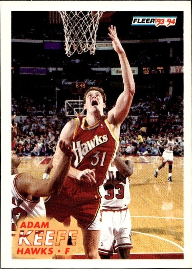 Adam Keefe 1993-94 Fleer #5 Basketball Trading Card - Front 1993-94 Fleer Adam Keefe #5 basketball trading card front