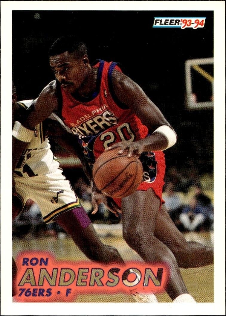 Ron Anderson 1993-94 Fleer #155 Basketball Trading Card - Front 1993-94 Fleer Ron Anderson #155 basketball trading card front