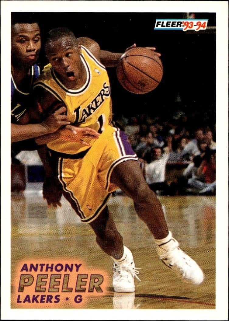 Anthony Peeler 1993-94 Fleer #103 Basketball Trading Card - Front 1993-94 Fleer Anthony Peeler #103 basketball trading card front