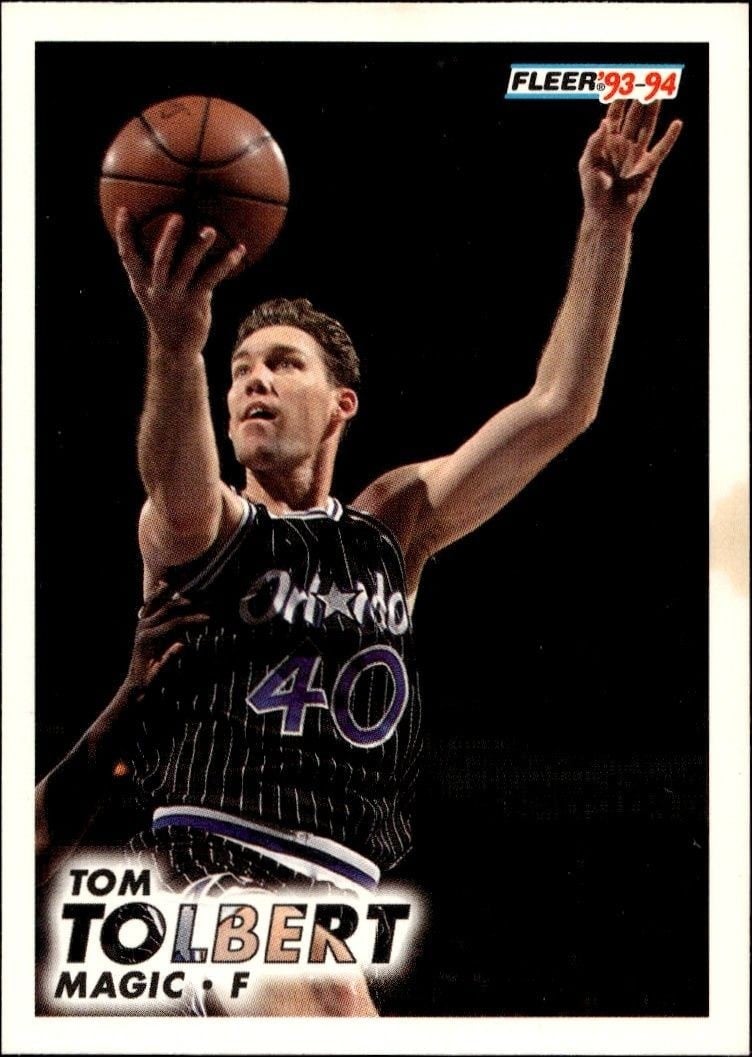 Tom Tolbert 1993-94 Fleer #153 Basketball Trading Card - Front 1993-94 Fleer Tom Tolbert #153 basketball trading card front