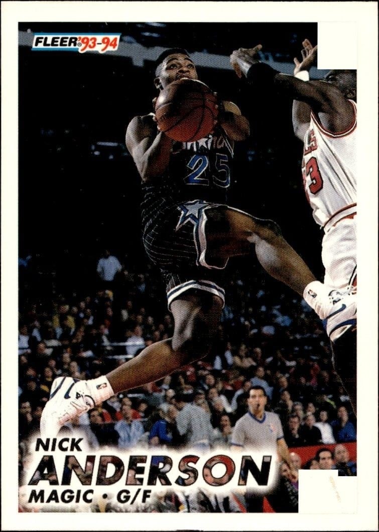 Nick Anderson 1993-94 Fleer #147 Basketball Trading Card - Front 1993-94 Fleer Nick Anderson #147 basketball trading card front