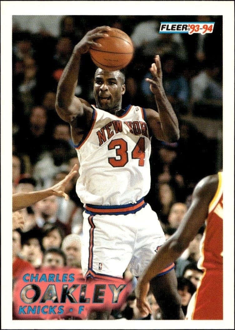Charles Oakley 1993-94 Fleer #143 Basketball Trading Card - Front 1993-94 Fleer Charles Oakley #143 basketball trading card front