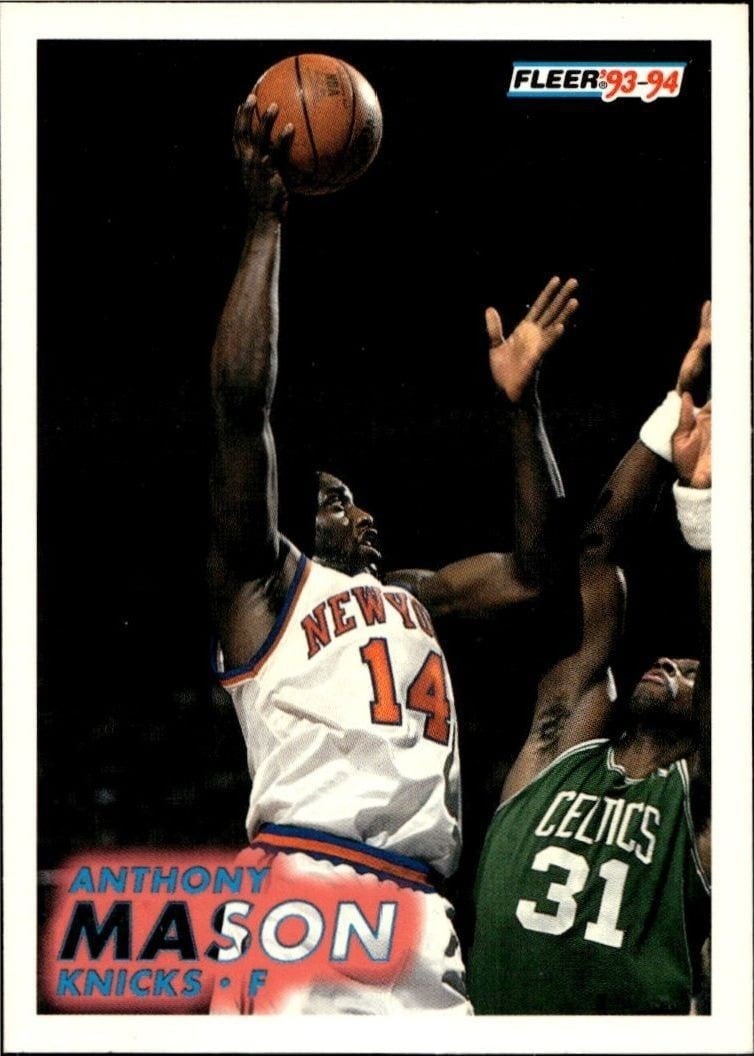 Anthony Mason 1993-94 Fleer #142 Basketball Trading Card - Front 1993-94 Fleer Anthony Mason #142 basketball trading card front