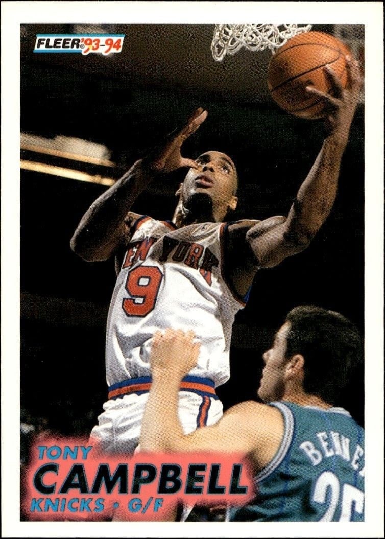 Tony Campbell 1993-94 Fleer #139 Basketball Trading Card - Front 1993-94 Fleer Tony Campbell #139 basketball trading card front