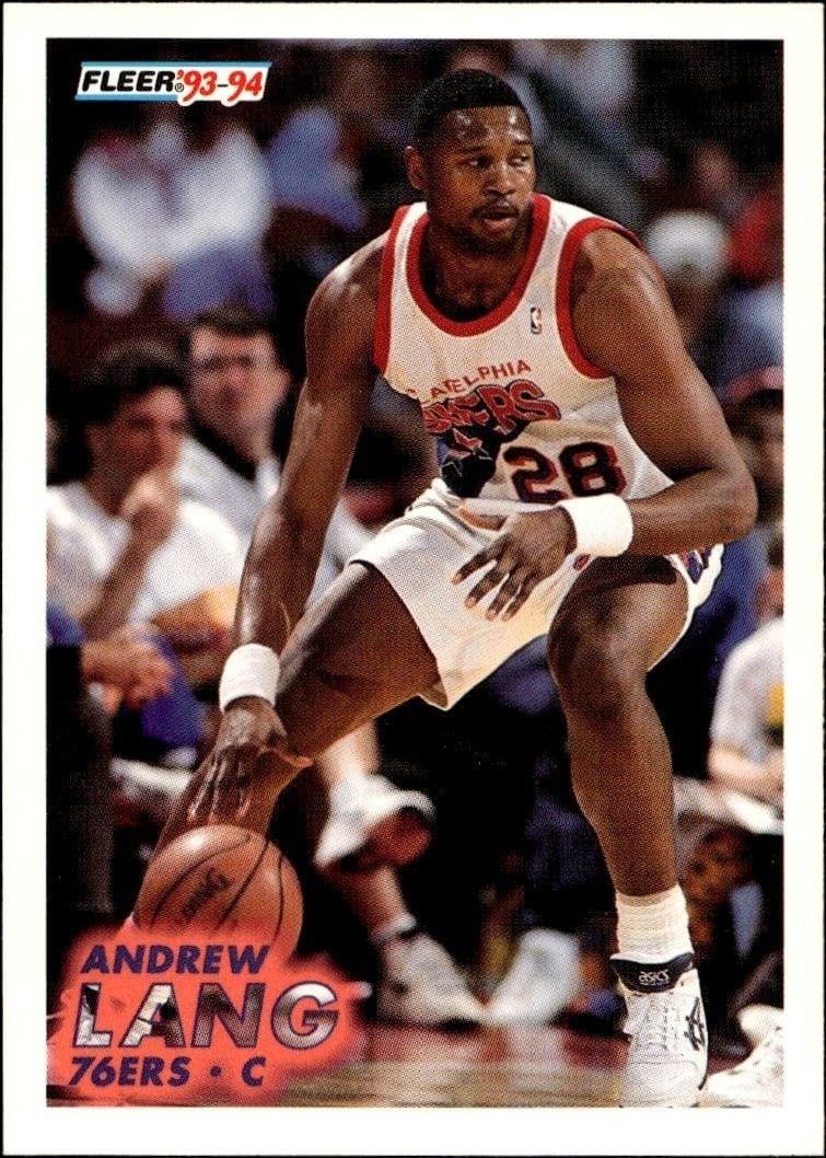 Andrew Lang 1993-94 Fleer #159 Basketball Trading Card - Front 1993-94 Fleer Andrew Lang #159 basketball trading card front