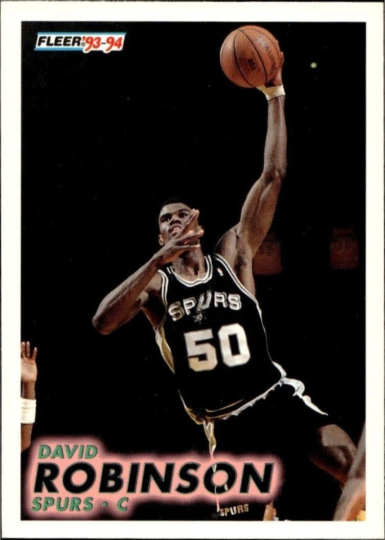 David Robinson 1993-94 Fleer #196 Basketball Trading Card - Front 1993-94 Fleer David Robinson #196 basketball trading card front