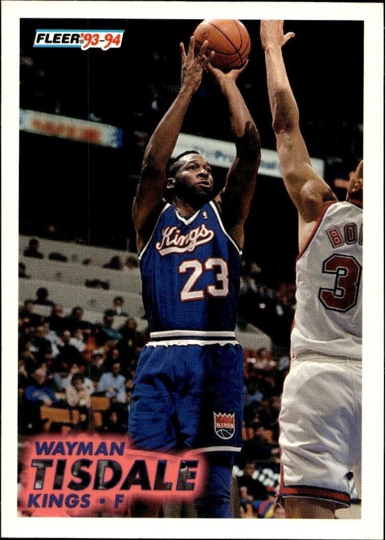 Wayman Tisdale 1993-94 Fleer #185 Basketball Trading Card - Front 1993-94 Fleer Wayman Tisdale #185 basketball trading card front