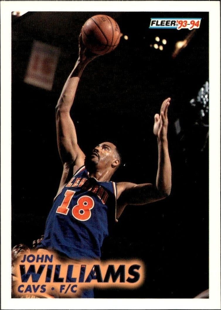 John Williams 1993-94 Fleer #42 Basketball Trading Card - Front 1993-94 Fleer John Williams #42 basketball trading card front