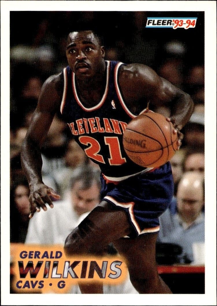 Gerald Wilkins 1993-94 Fleer #41 Basketball Trading Card - Front 1993-94 Fleer Gerald Wilkins #41 basketball trading card front