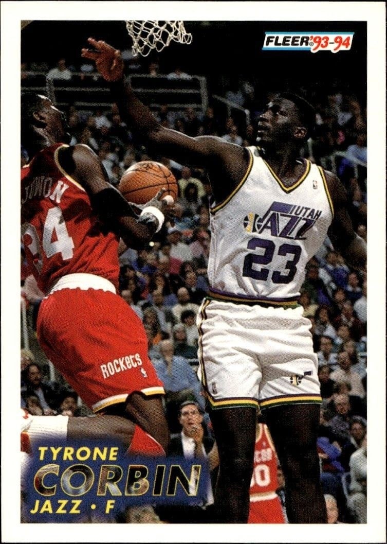 Tyrone Corbin 1993-94 Fleer #206 Basketball Trading Card - Front 1993-94 Fleer Tyrone Corbin #206 basketball trading card front