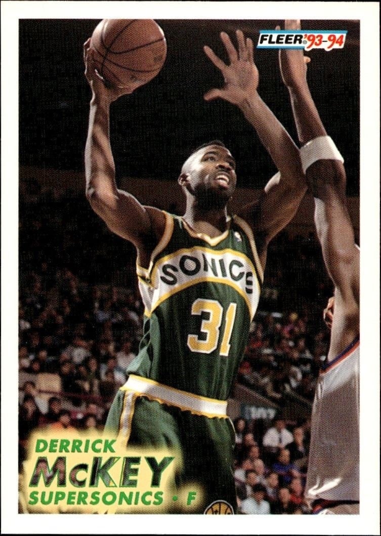 Derrick McKey 1993-94 Fleer #200 Basketball Trading Card - Front 1993-94 Fleer Derrick McKey #200 basketball trading card front