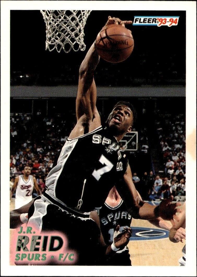 Jr. Reid 1993-94 Fleer #195 Basketball Trading Card - Front 1993-94 Fleer Jr. Reid #195 basketball trading card front