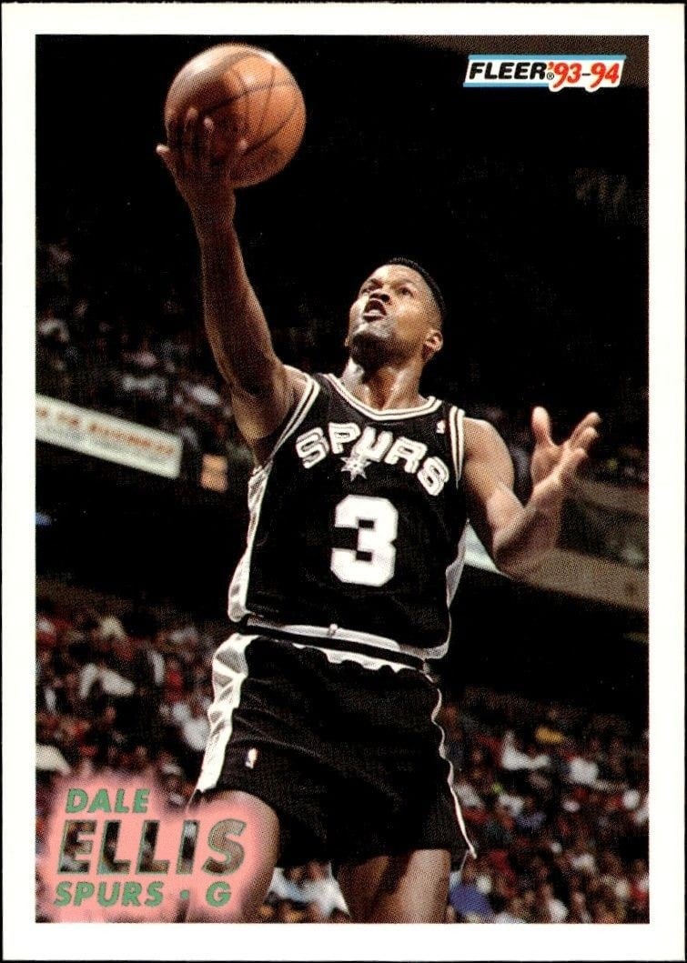 Dale Ellis 1993-94 Fleer #193 Basketball Trading Card - Front 1993-94 Fleer Dale Ellis #193 basketball trading card front