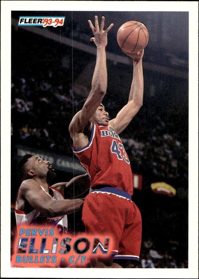 Pervis Ellison 1993-94 Fleer #215 Basketball Trading Card - Front 1993-94 Fleer Pervis Ellison #215 basketball trading card front