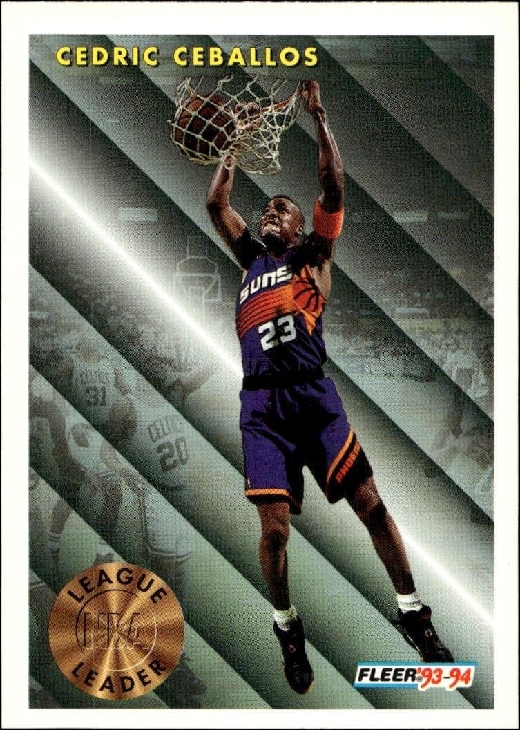 Cedric Ceballos 1993-94 Fleer #222 Basketball Trading Card - Front 1993-94 Fleer Cedric Ceballos #222 basketball trading card front