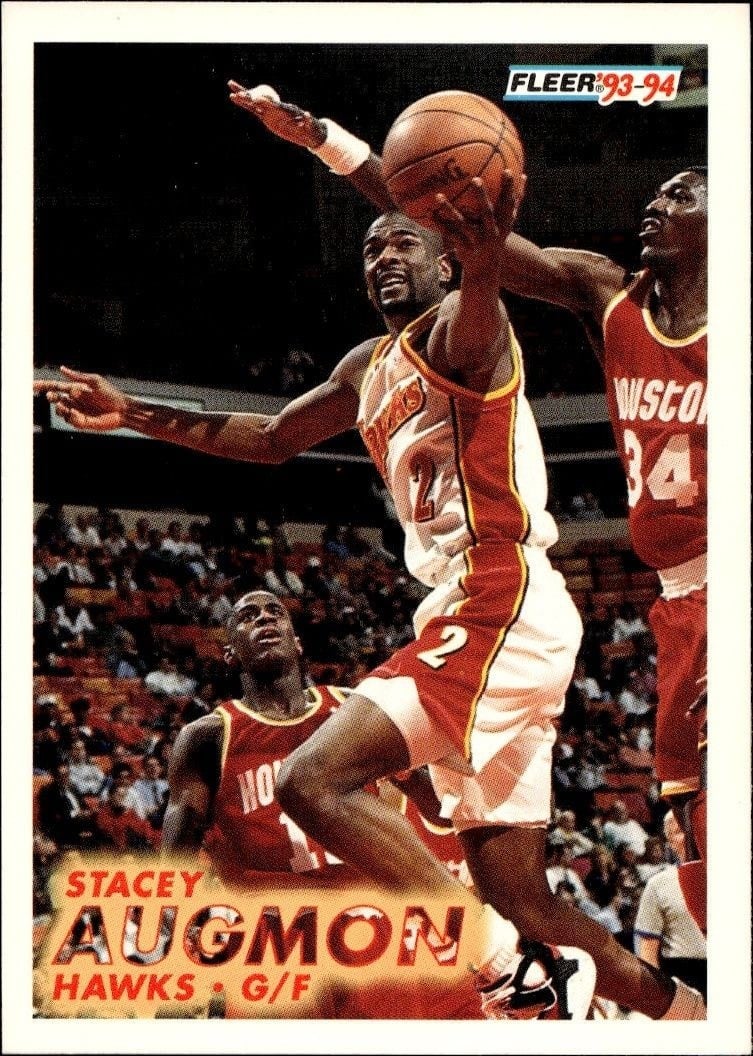Stacey Augmon 1993-94 Fleer #1 Basketball Trading Card - Front 1993-94 Fleer Stacey Augmon #1 basketball trading card front