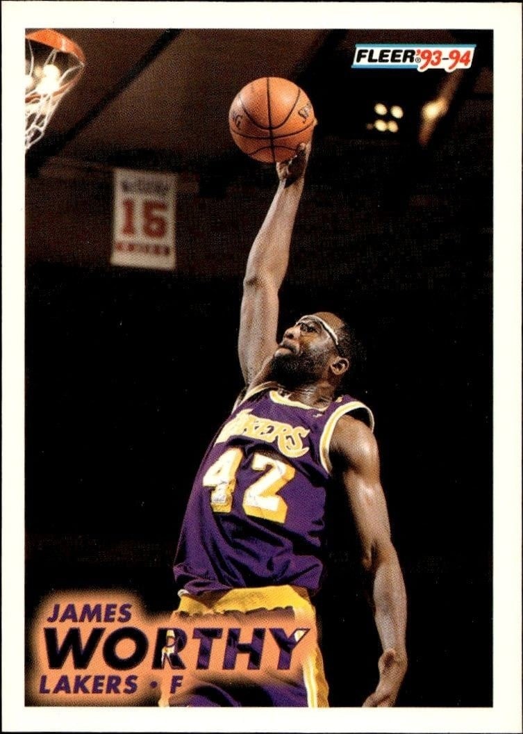 James Worthy 1993-94 Fleer #105 Basketball Trading Card - Front 1993-94 Fleer James Worthy #105 basketball trading card front