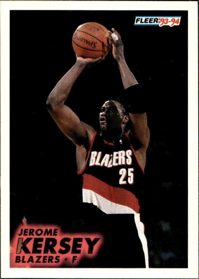 Jerome Kersey 1993-94 Fleer #176 Basketball Trading Card - Front 1993-94 Fleer Jerome Kersey #176 basketball trading card front