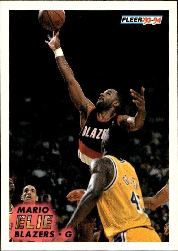 Mario Elie 1993-94 Fleer #175 Basketball Trading Card - Front 1993-94 Fleer Mario Elie #175 basketball trading card front