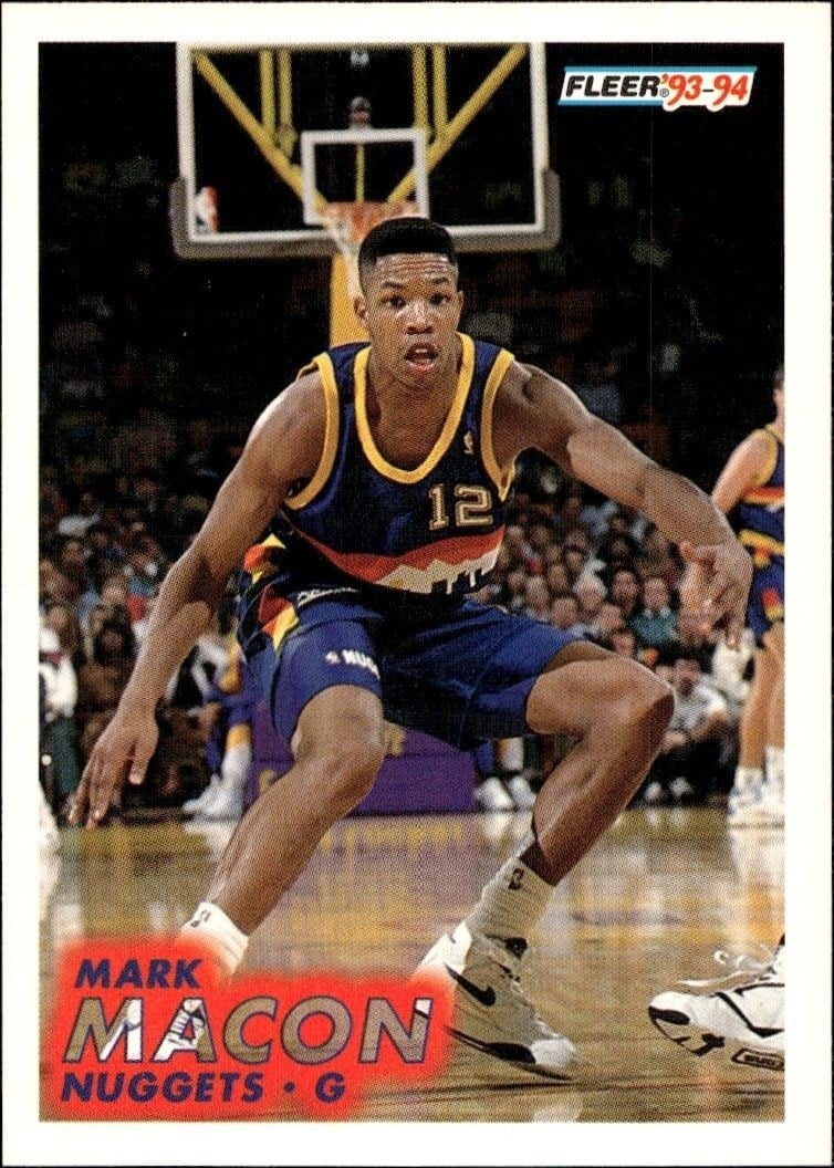 Mark Macon 1993-94 Fleer #53 Basketball Trading Card - Front 1993-94 Fleer Mark Macon #53 basketball trading card front