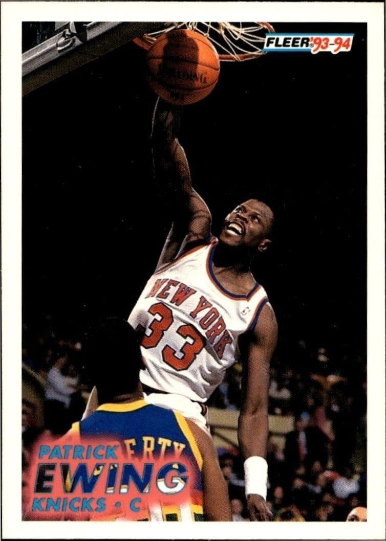 Patrick Ewing 1993-94 Fleer #141 Basketball Trading Card - Front 1993-94 Fleer Patrick Ewing #141 basketball trading card front